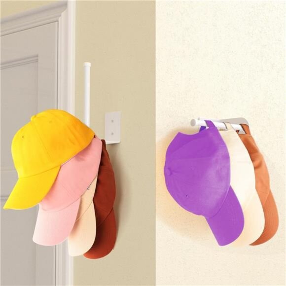 baseball cap hat rack wall mount hat organizer stainless steel hat holder set - Picture 2 of 8
